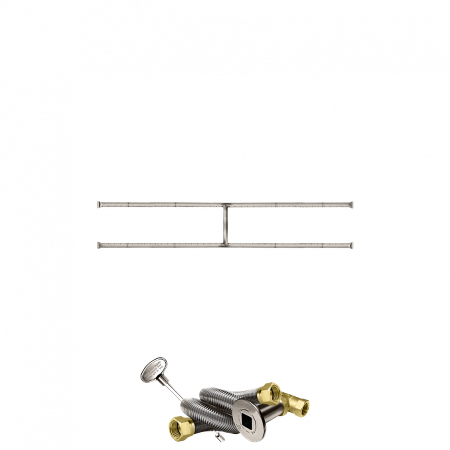 Firegear Stainless Steel Series 57" x 10" Natural Gas Fire Pit H-Burner Kit