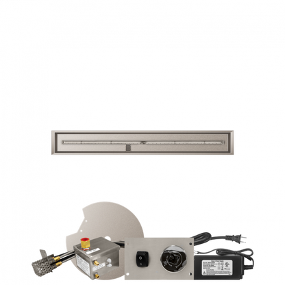 Firegear Stainless Steel Series 60" x 6" Linear Drop-In Pan Natural Gas Fire Pit T Burner System With All Weather Electronic Ignition System