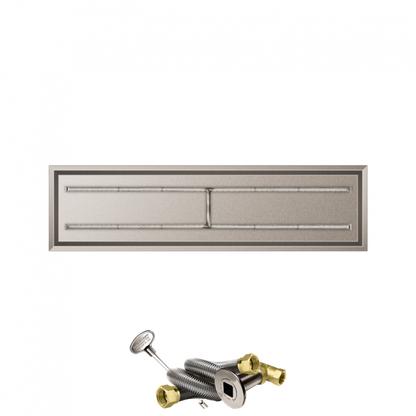 Firegear Stainless Steel Series 72" x 16" Linear Drop-In Pan Natural Gas Fire Pit H Burner System With Match Throw Ignition System