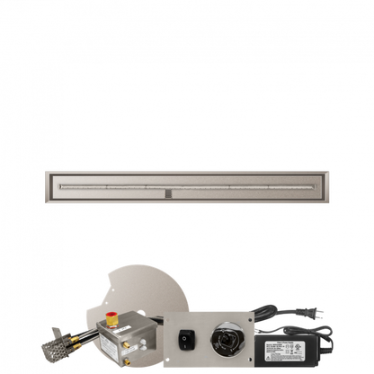 Firegear Stainless Steel Series 72" x 6" Linear Drop-In Pan Natural Gas Fire Pit T Burner System With All Weather Electronic Ignition System