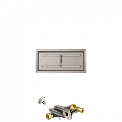 Firegear Stainless Steel Series 84" x 16" Linear Drop-In Pan Natural Gas Fire Pit H Burner System With Match Throw Ignition System