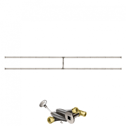 Firegear Stainless Steel Series 93" x 10" Natural Gas Fire Pit H-Burner Kit
