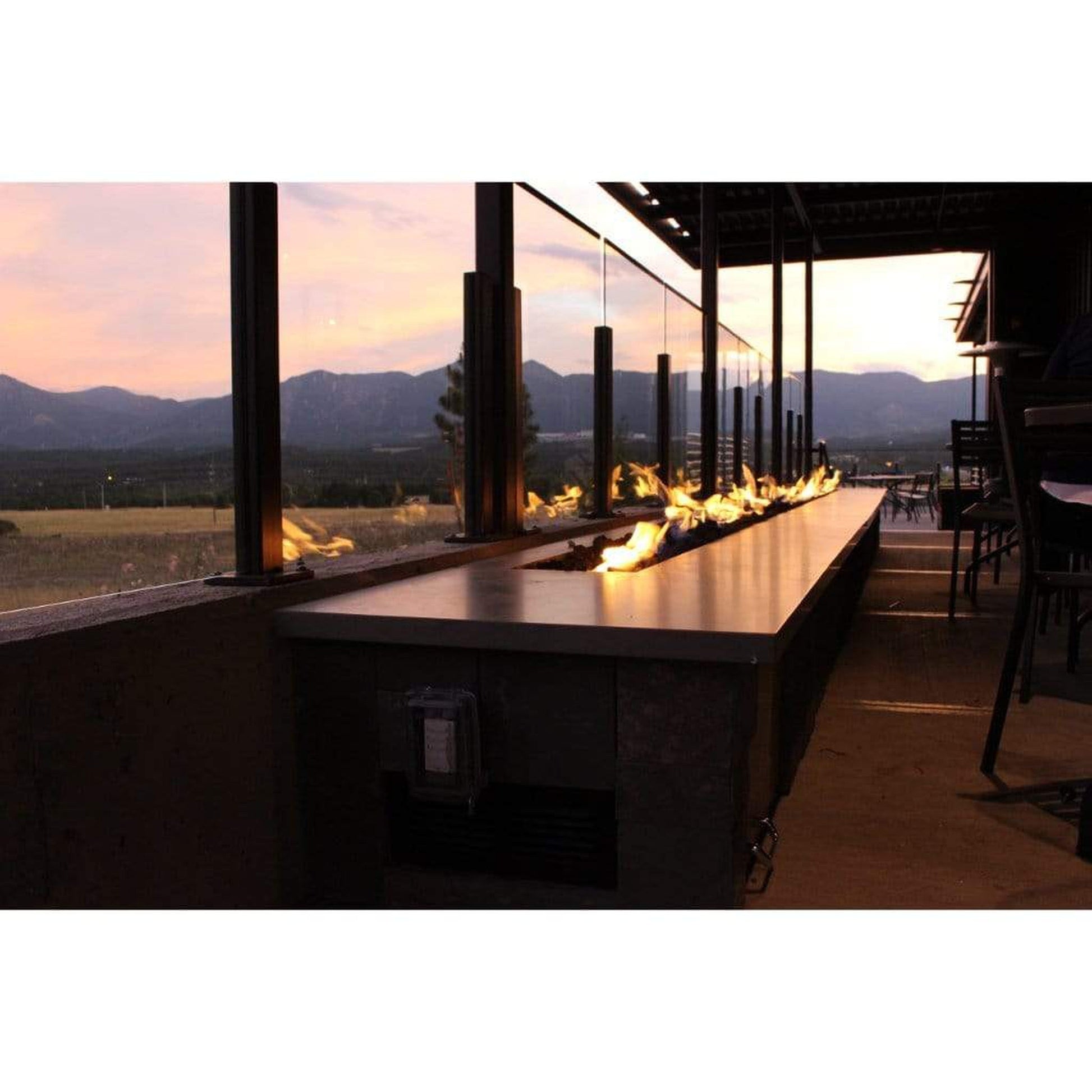 Firegear Stainless Steel Series 96" x 6" Linear Drop-In Pan Natural Gas Fire Pit T Burner System With Match Throw Ignition System