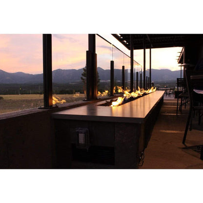 Firegear Stainless Steel Series 96" x 6" Linear Drop-In Pan Propane Gas Fire Pit T Burner System With All Weather Electronic Ignition System