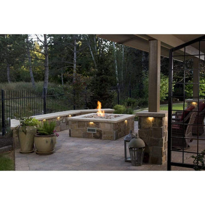 Firegear Stainless Steel Series SRW 20" Square Drop-In Pan Natural Gas Fire Pit Kit With Match Throw Ignition System