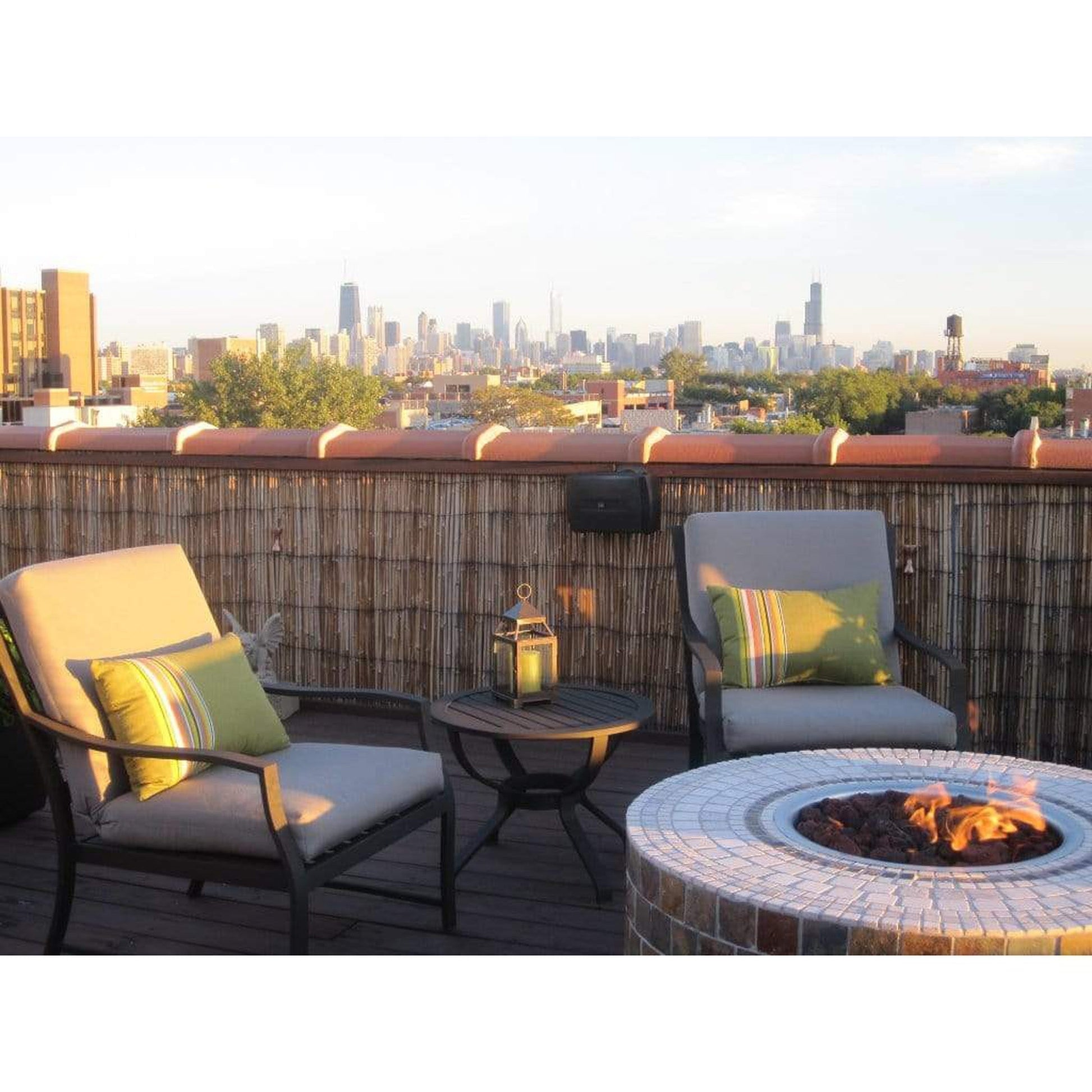 Firegear Stainless Steel Series SRW 29" Round Flat Pan Natural Gas Fire Pit Kit With Match Throw Ignition System