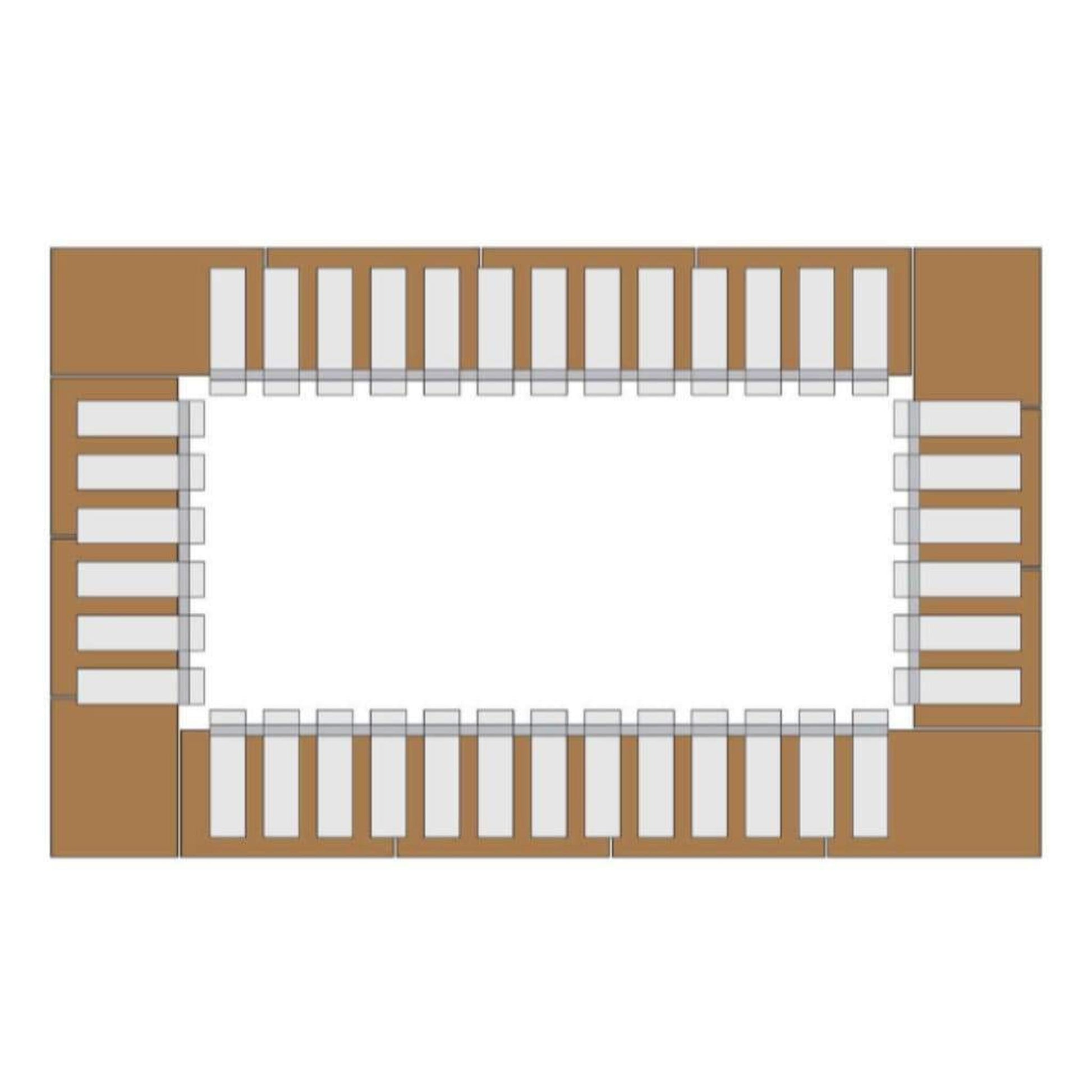Firegear Stainless Steel Series SRW 60" x 16" Linear H Flat Pan Natural Gas Fire Pit Kit With Match Throw Ignition System