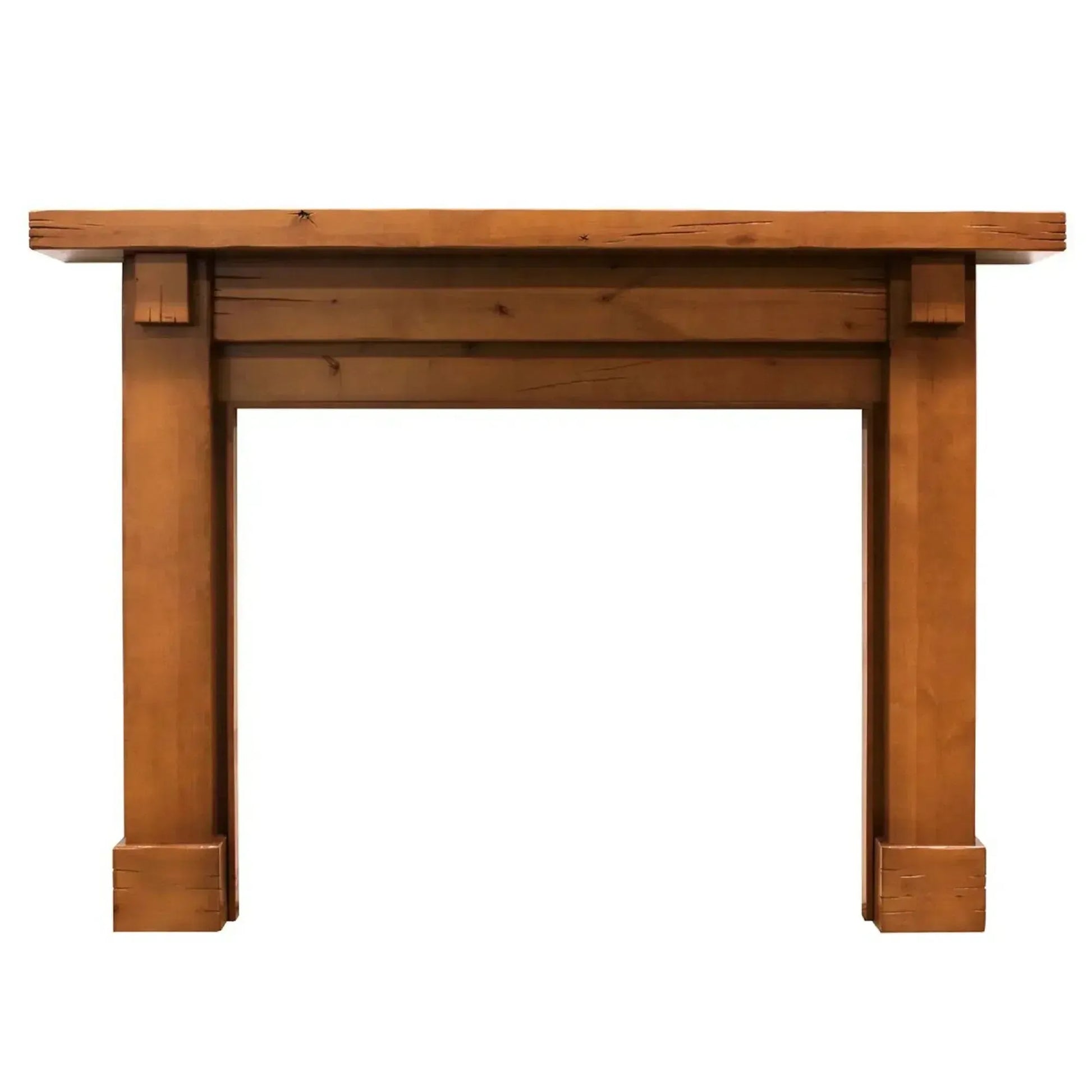 Fireside Furnishing Battlefield Unfinished Distressed Knotty Alder Wooden Flush B Mantel Base