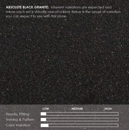Fireside Furnishing Design Series Absolute Black Granite Surround Set 3, Without Hearth Pad
