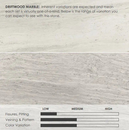 Fireside Furnishing Signature Series Driftwood Marble Surround Set 1, Single Pack