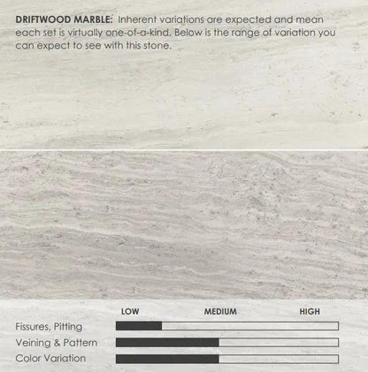 Fireside Furnishing Signature Series Driftwood Marble Surround Set 2, Single Pack
