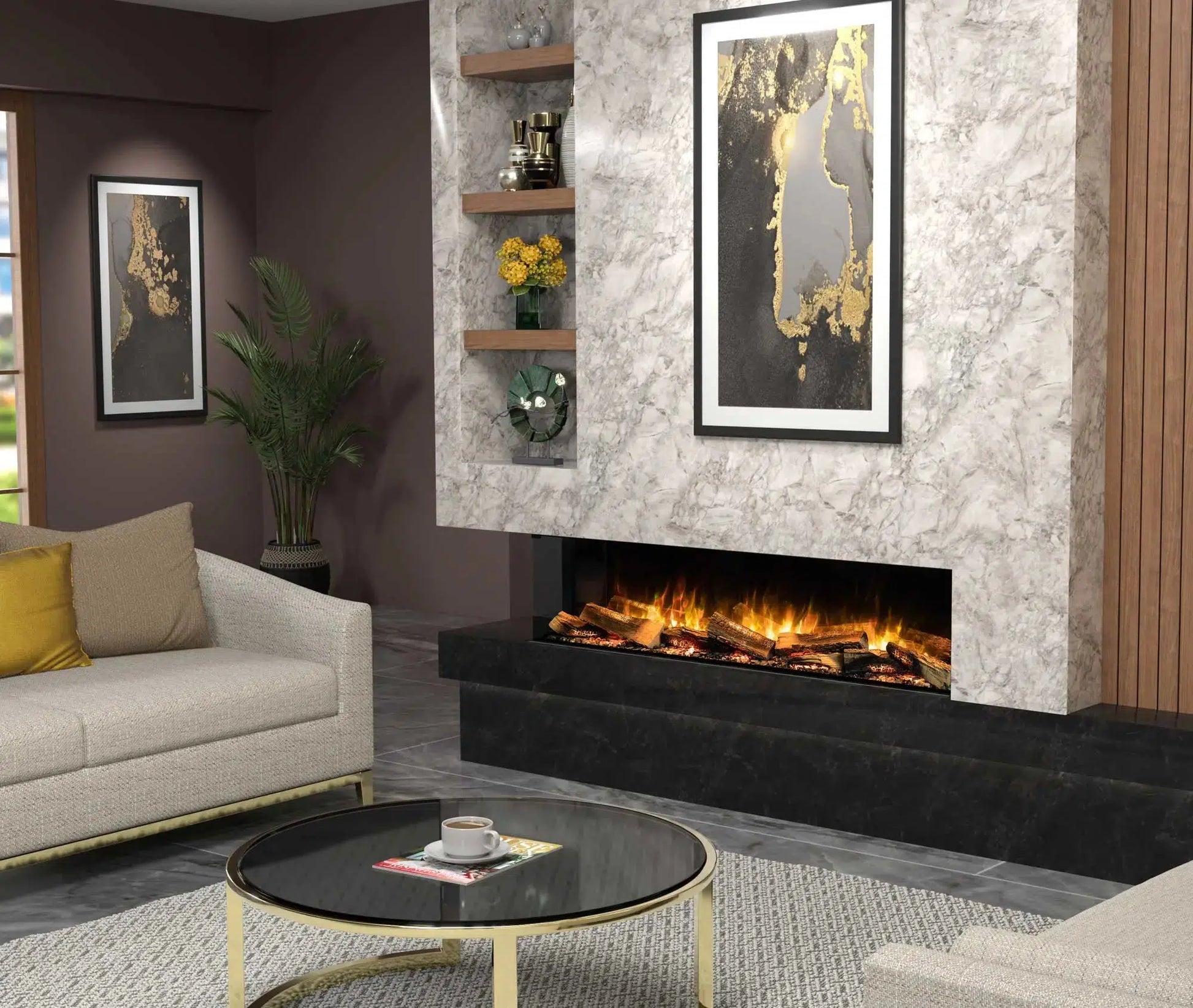 Flamerite Fires E-FX 1500 60" Linear Built-in Electric Fireplace