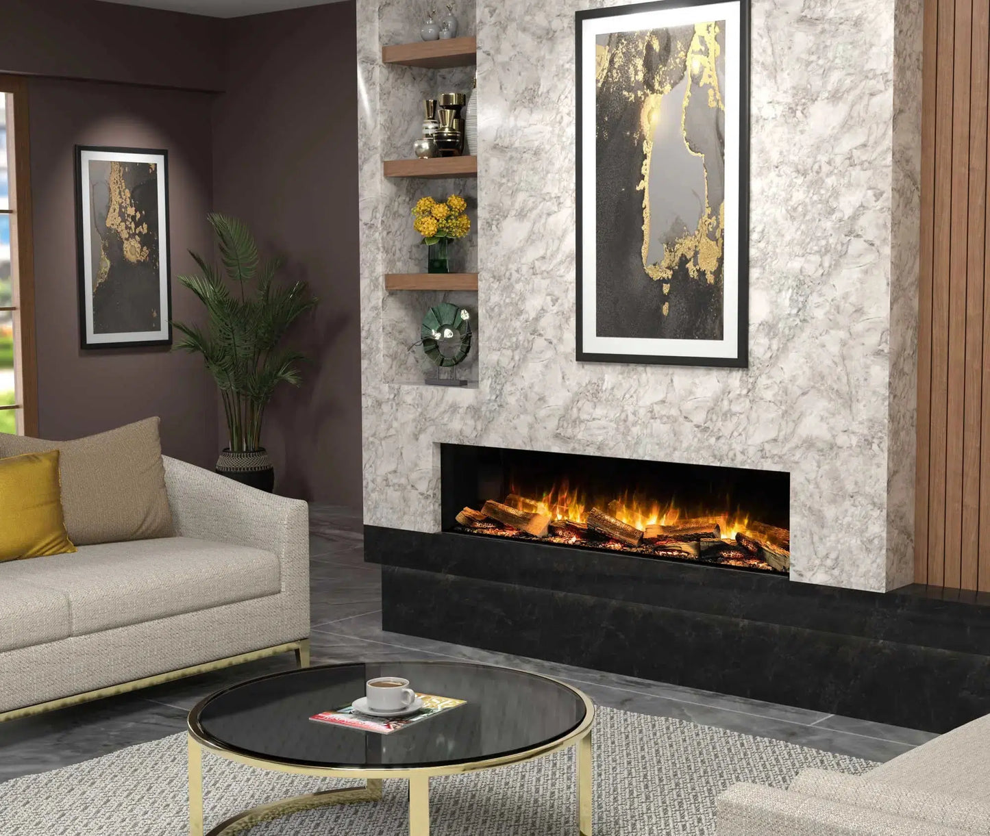 Flamerite Fires E-FX 1500 60" Linear Built-in Electric Fireplace