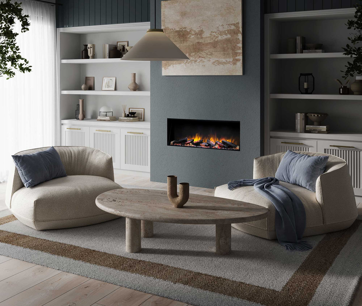 Flamerite Fires E-FX Slim Line 1000 40" Traditional Built-in Electric Fireplace