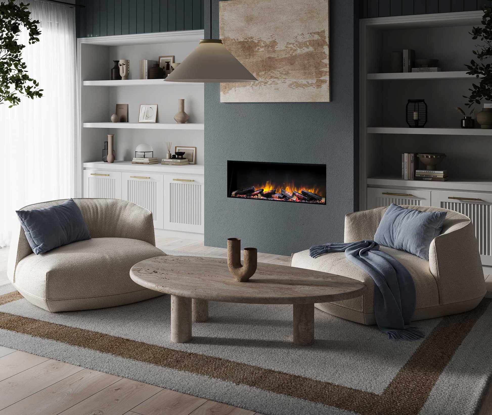 Flamerite Fires E-FX Slim Line 1000 40" Traditional Built-in Electric Fireplace