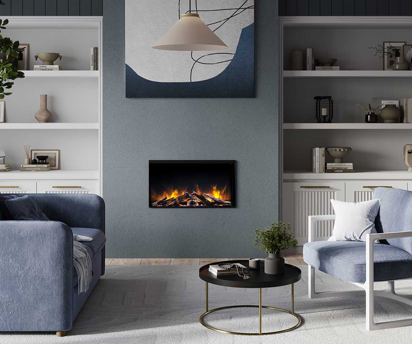 Flamerite Fires E-FX Slim Line 750S 30" Traditional Built-in Electric Fireplace