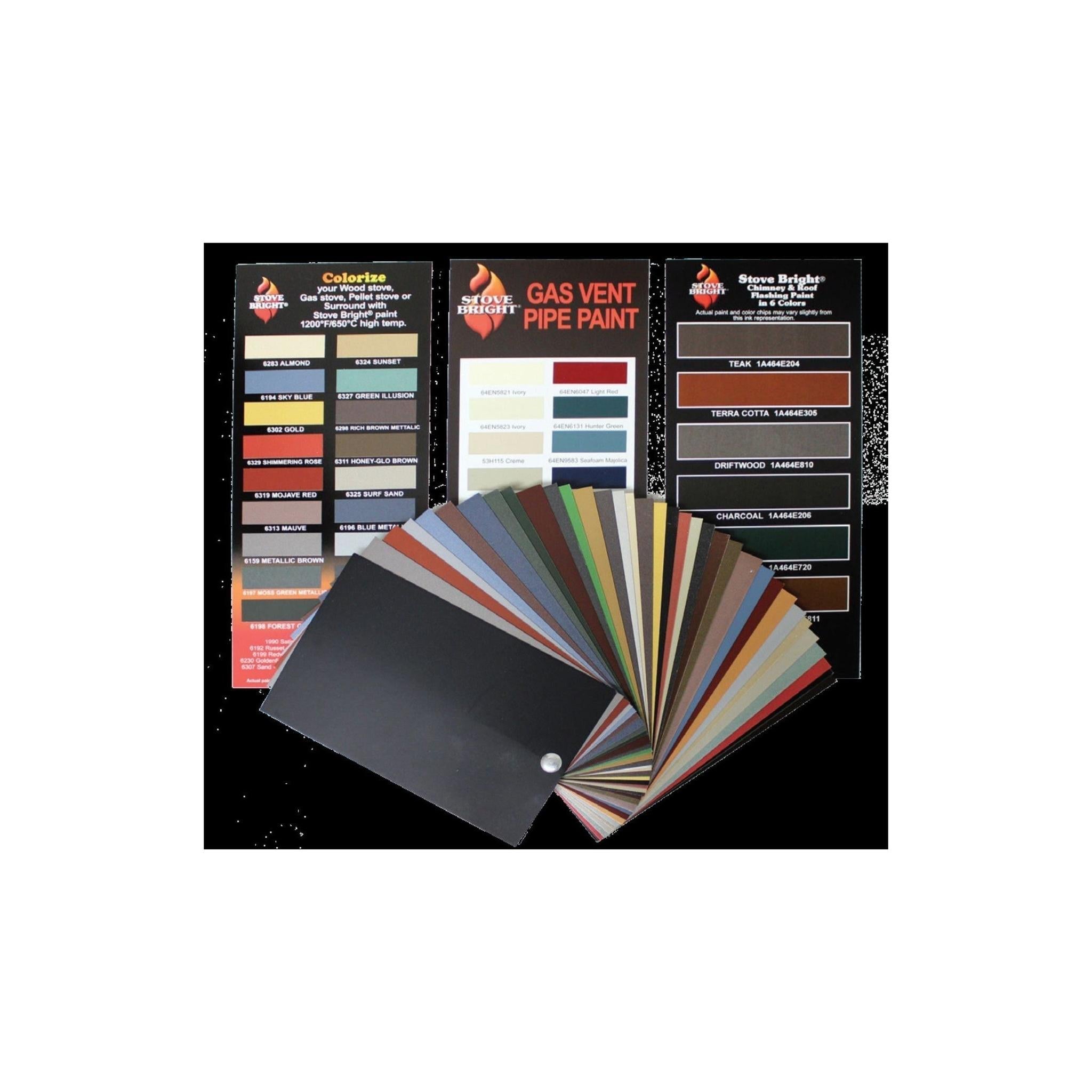 Forrest Paint Stove Bright High Temp Fan Style Color Card Set Color