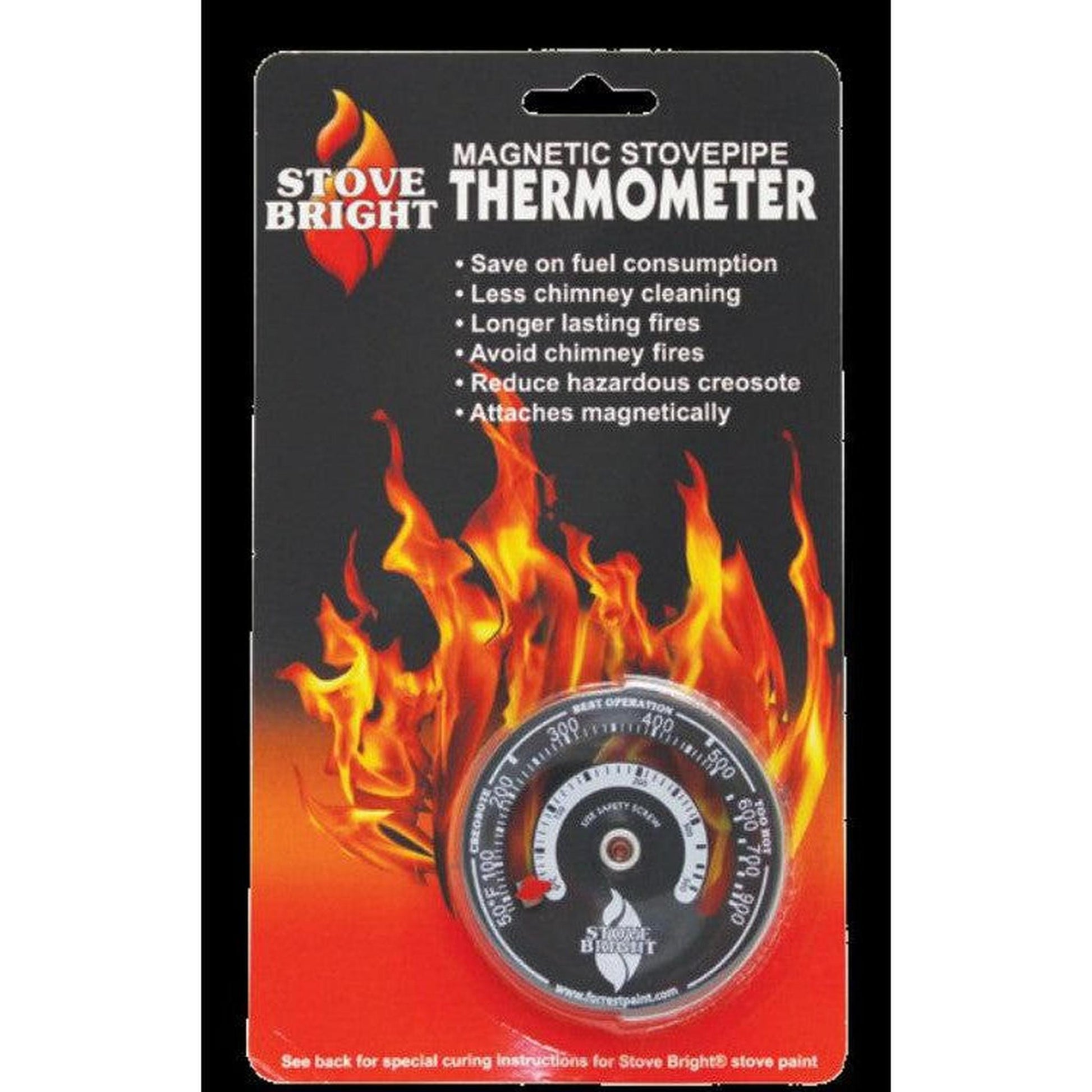 Forrest Paint Stove Bright Surface Mounted Magnetic Stovepipe Thermometer