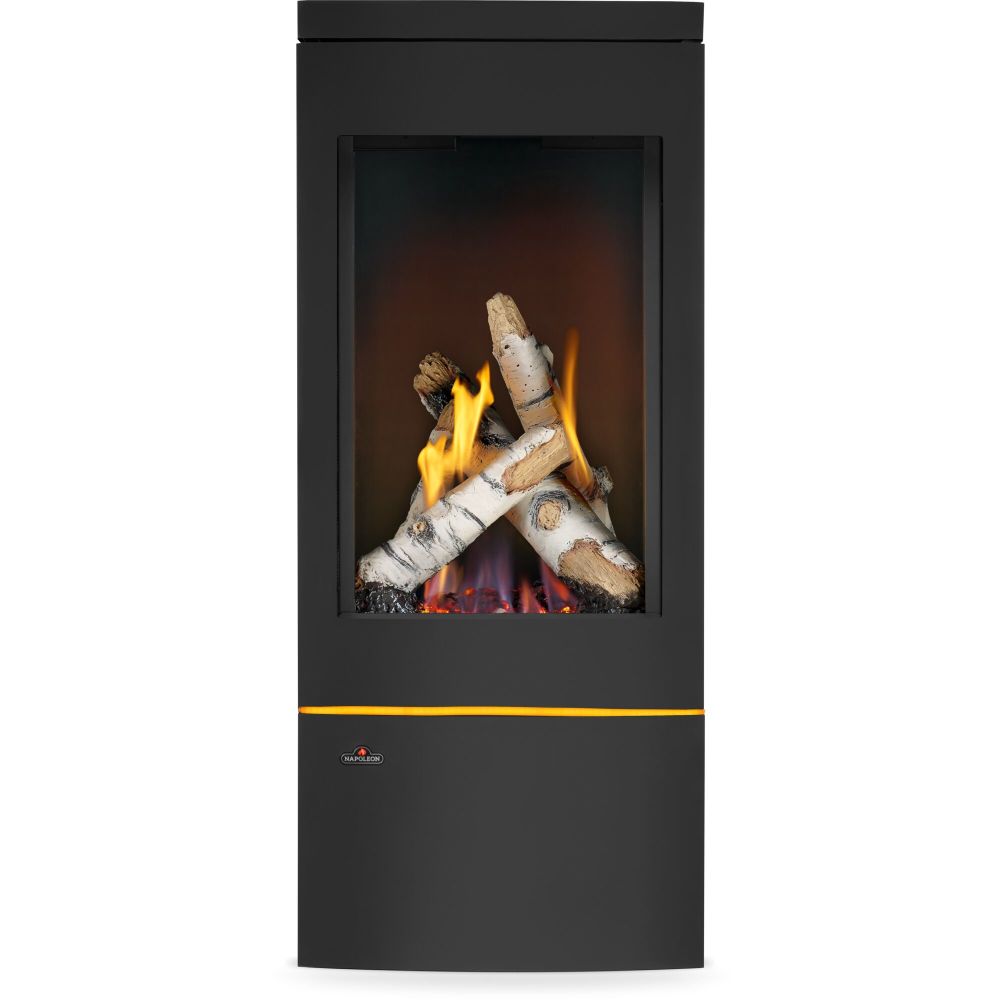 Napoleon Elora Black Direct Vent 3-Sided Natural Gas Hybrid Stove
