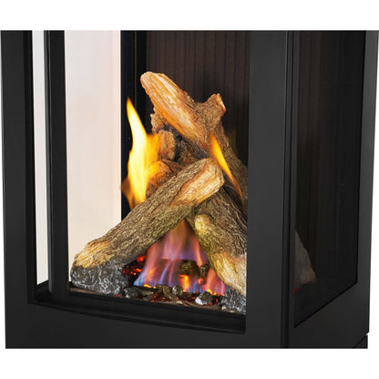 Napoleon Elora Black Direct Vent 3-Sided Natural Gas Hybrid Stove