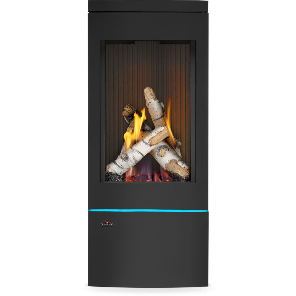 Napoleon Elora Black Direct Vent 3-Sided Natural Gas Hybrid Stove
