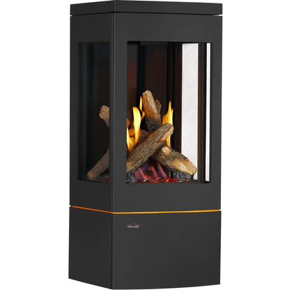 Napoleon Elora Black Direct Vent 3-Sided Natural Gas Hybrid Stove