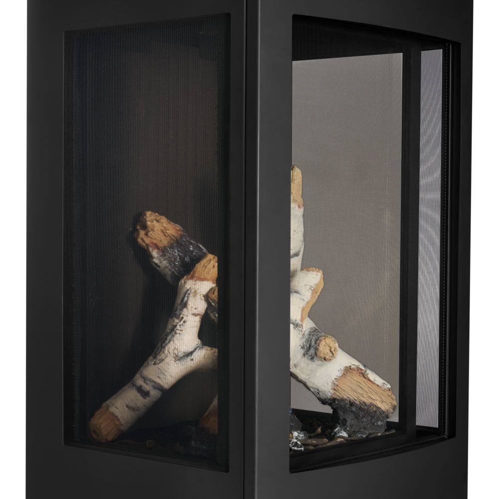 Napoleon Elora Black Direct Vent 3-Sided Natural Gas Hybrid Stove