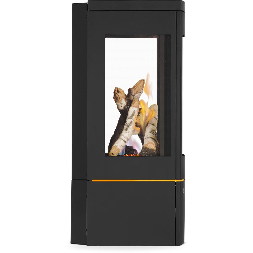 Napoleon Elora Black Direct Vent 3-Sided Natural Gas Hybrid Stove