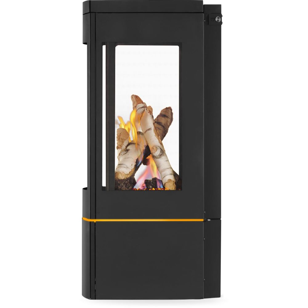 Napoleon Elora Black Direct Vent 3-Sided Natural Gas Hybrid Stove