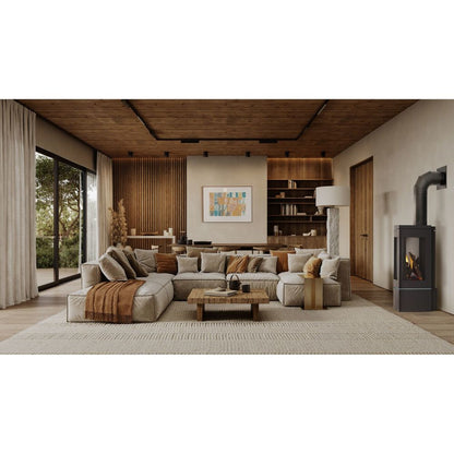 Napoleon Elora Black Direct Vent 3-Sided Natural Gas Hybrid Stove