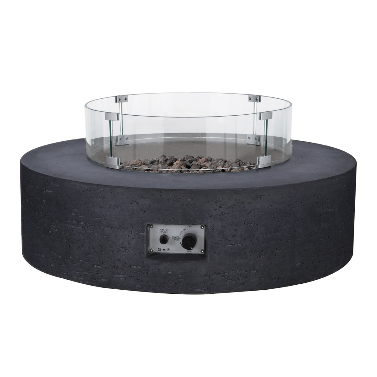PyroMania Genesis 41" Charcoal Finish Natural Gas Outdoor Round Fire Table