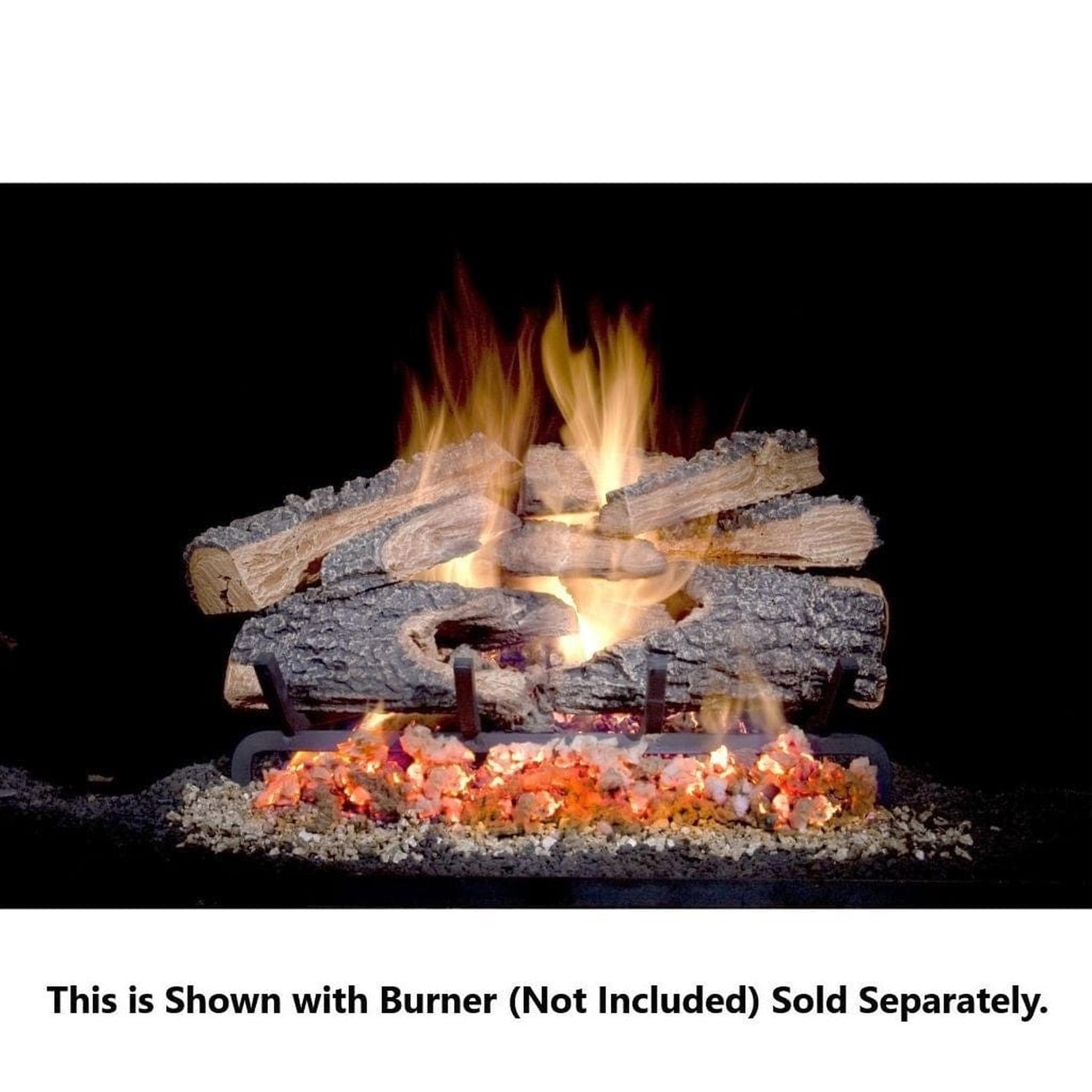Golden Blount 30" Split Bonfire Seasoned See Through Vented Gas Log Set