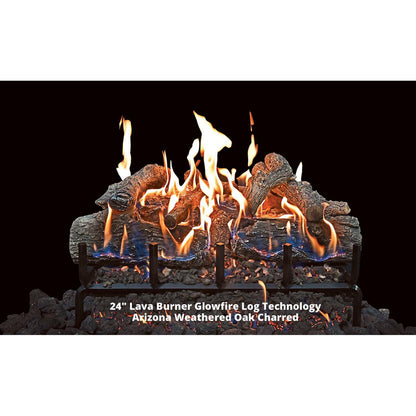 Grand Canyon GlowFire 24" Arizona Weathered Oak Charred Vented Gas Logs