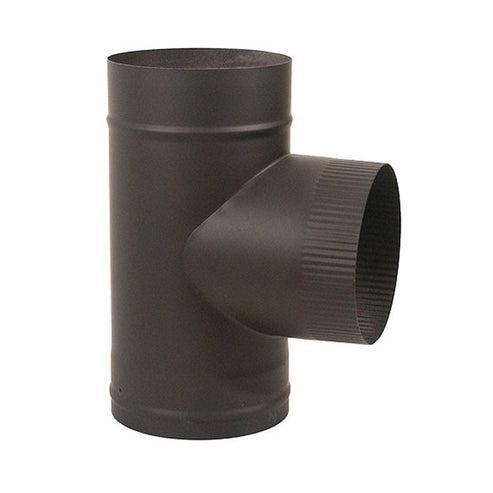 Gray Metal 5" Black 24-Gauge Single Wall Clean Out Tee (Case of 12)