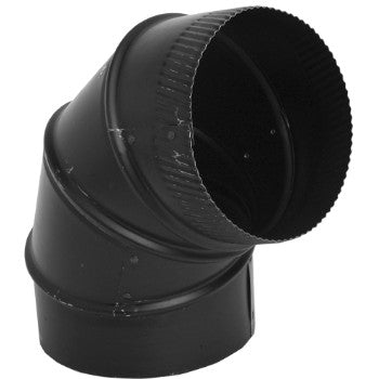 Gray Metal 6" Black 24-Gauge Single Wall Adjustable Elbow