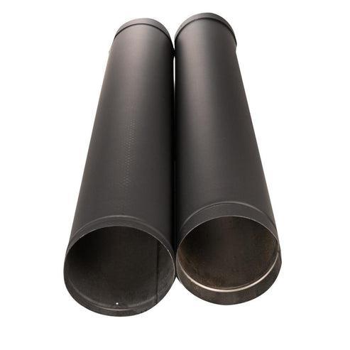 Gray Metal 6" x 38-70” Black 24-Gauge Single Wall Telescopic Pipe