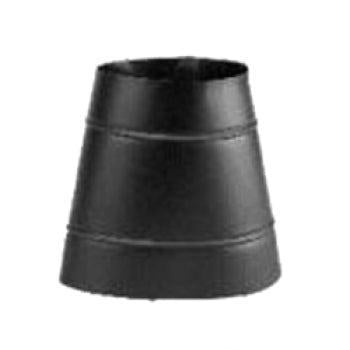 Gray Metal 6" x 6" Black 24-Gauge Single Wall Oval/Round Adapter