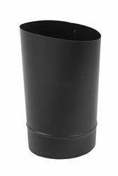 Gray Metal 6" x 6" Black 24-Gauge Single Wall Oval/Round Adapter
