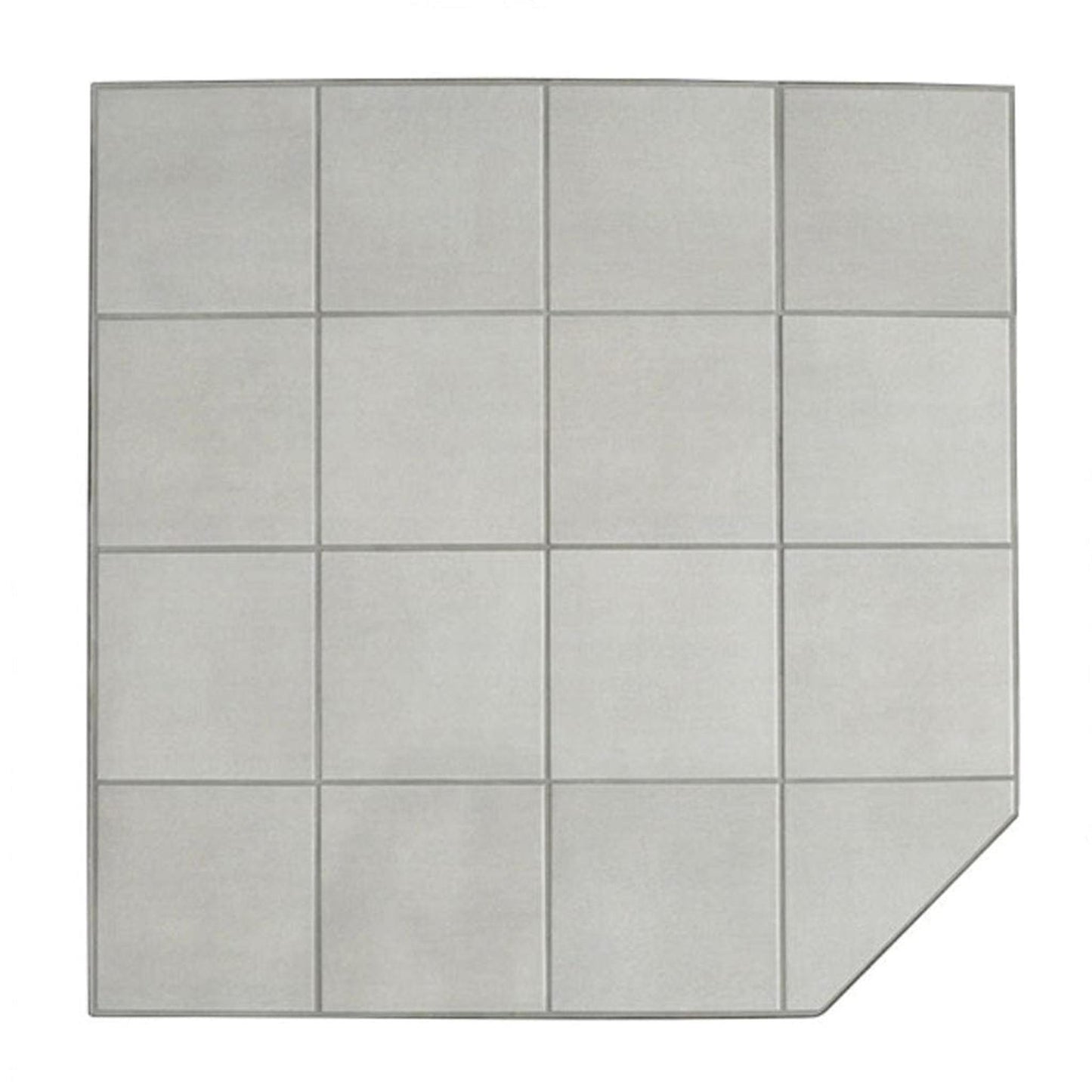 Graysen Woods 32" x 32" Full Size Grey Corner Ceramic Hearth Pad