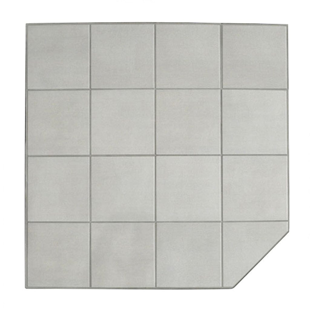 Graysen Woods 36" x 36" Full Size Grey Corner Ceramic Hearth Pad