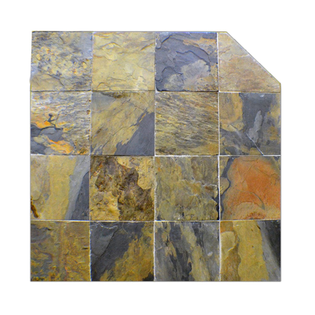Graysen Woods 36" x 36" Full Size Natural Slate Corner Stone Hearth Pad