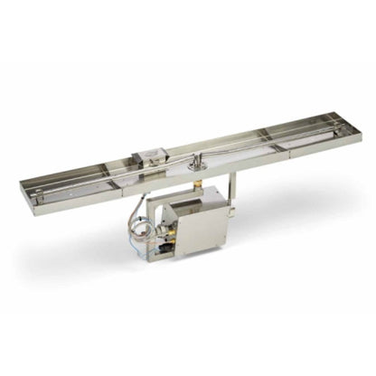 HPC 121" x 8" 120VAC Propane Gas Linear Interlink Pan Standard Fire Pit Insert With On/Off Electronic Ignition