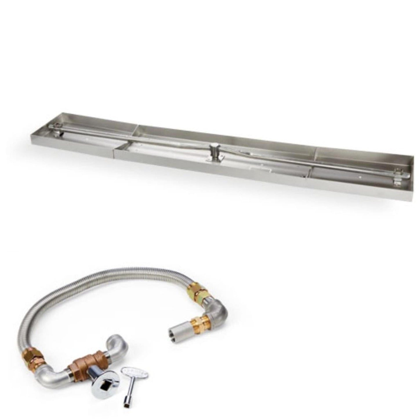HPC 121" x 8" Interlink Pan & Natural Gas Standard T-Burner Fire Pit Kit