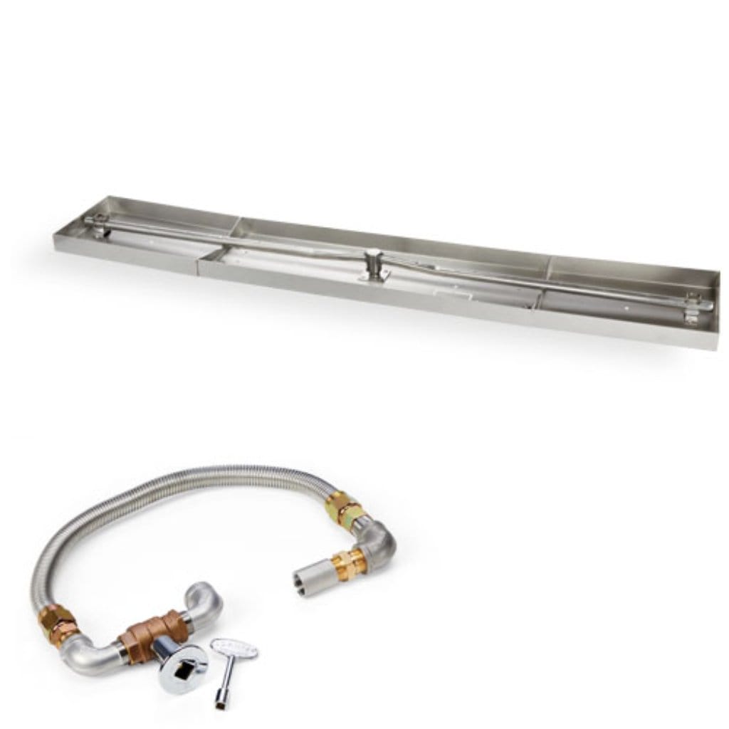 HPC 121" x 8" Interlink Pan & Natural Gas Torpedo T-Burner Fire Pit Kit