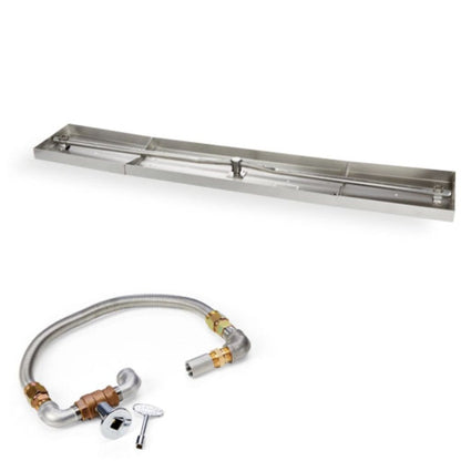 HPC 121" x 8" Interlink Pan & Natural Gas Torpedo T-Burner Fire Pit Kit
