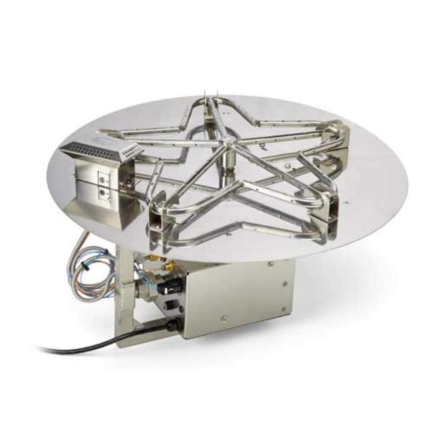 HPC 18" 120VAC Natural Gas Round Flat Pan Standard Fire Pit Insert With On/Off Electronic Ignition