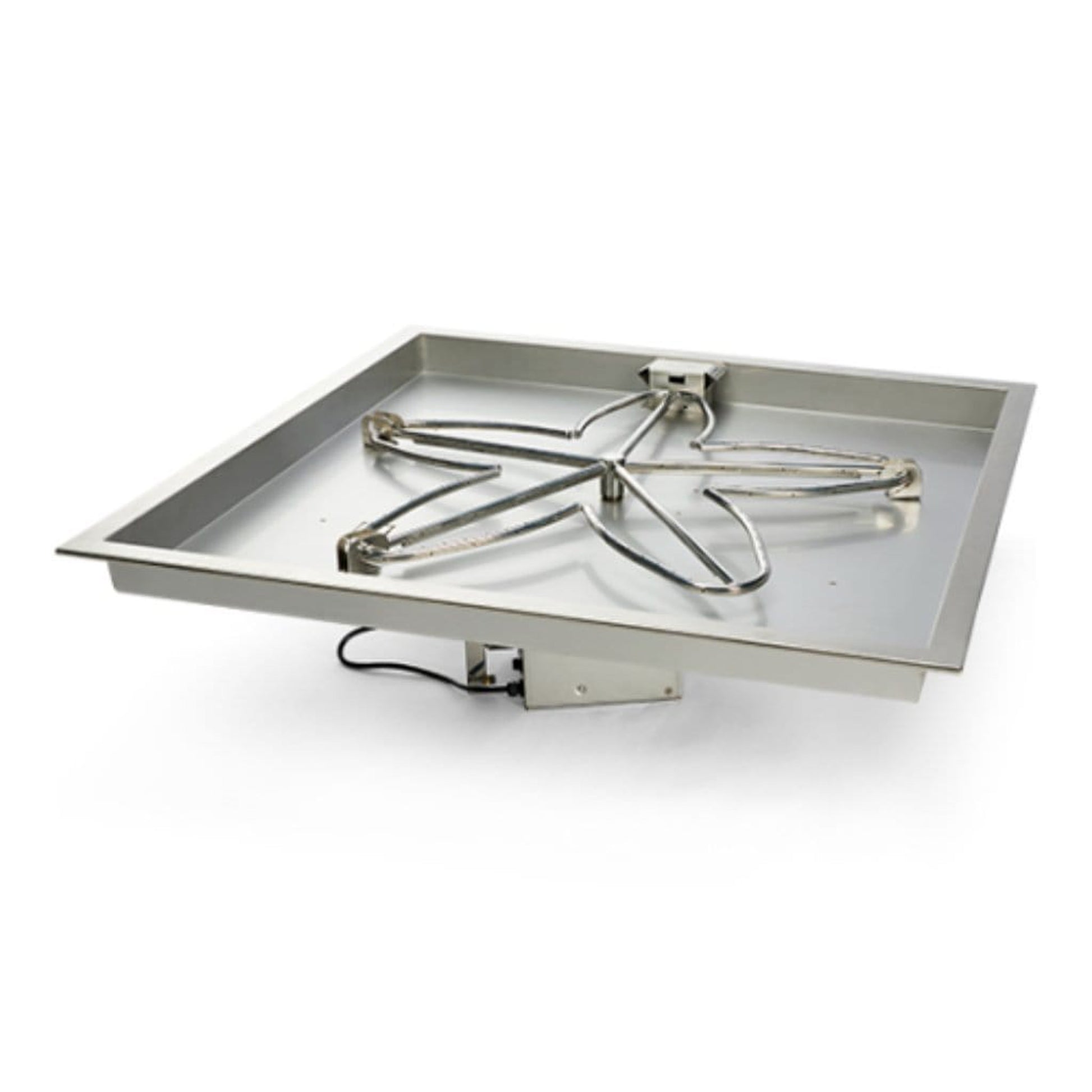 HPC 18" 120VAC Square Bowl Pan Natural Gas Standard Fire Pit Insert With On/Off Electronic Ignition