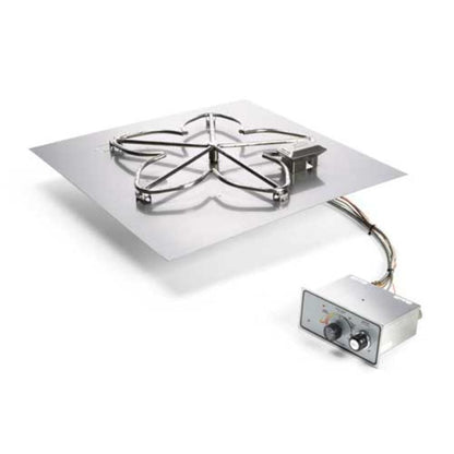 HPC 18" Square Flat Pan Propane Gas Standard Fire Pit Insert With Push Button Flame Sensing Ignition