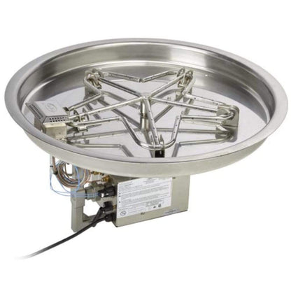 HPC 19" 120VAC Round Bowl Pan Propane Gas Standard Fire Pit Insert With On/Off Electronic Ignition
