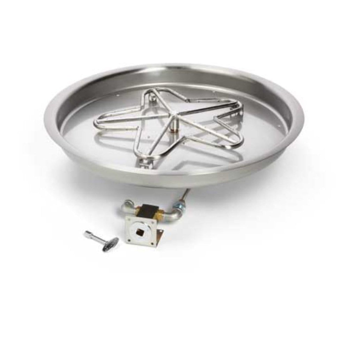 HPC 19" Round Bowl Pan Natural Gas Torpedo Fire Pit Insert With Match Lit Ignition